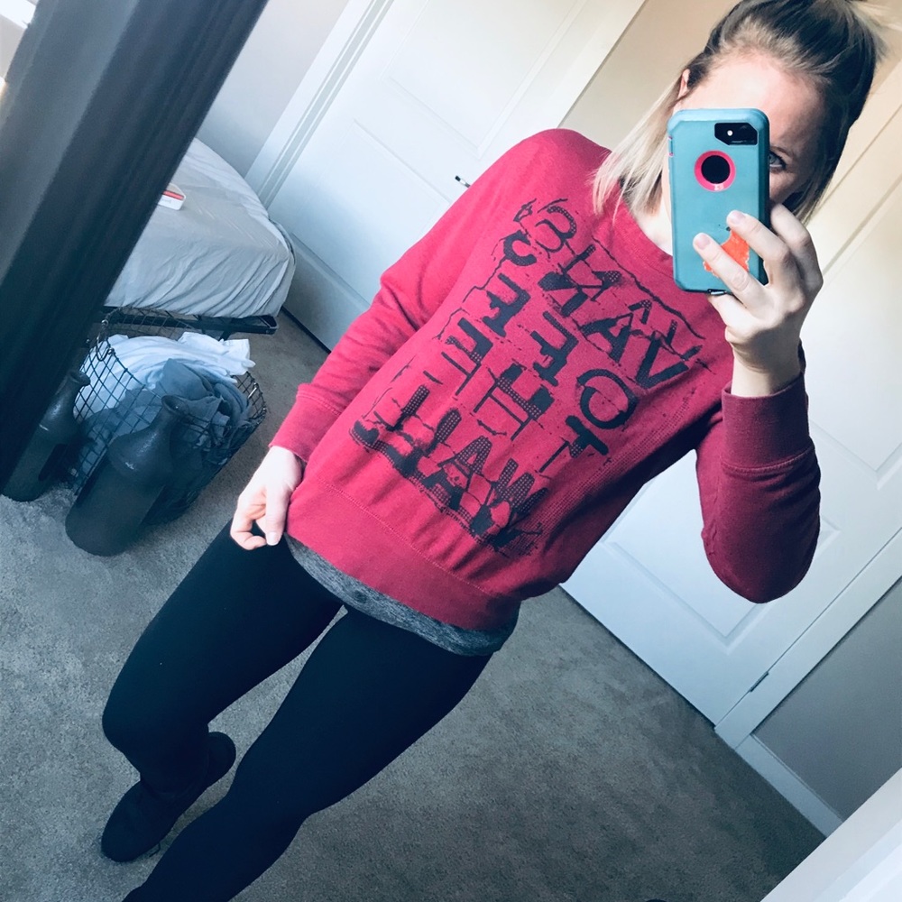 Vintage Vans Off The Wall Red Sweatshirt - Small